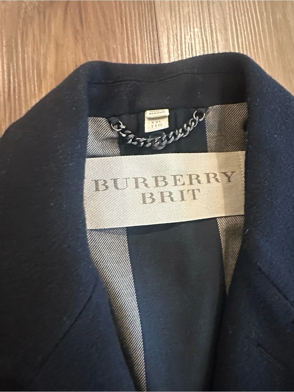 Burberry Men’s Black wool/cashmere Blend coat XXL